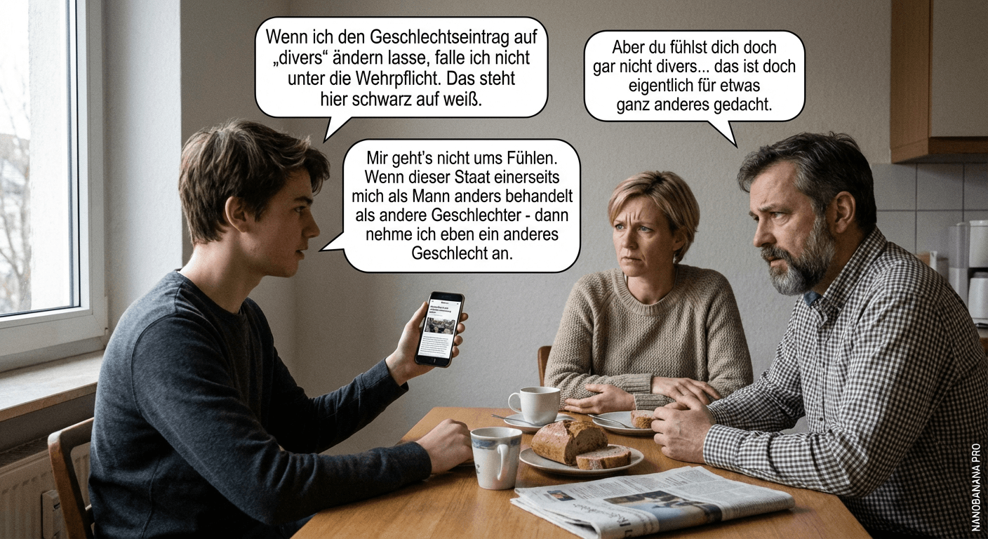 Max im Gespräch mit seinen Eltern – erklärt seinen Plan